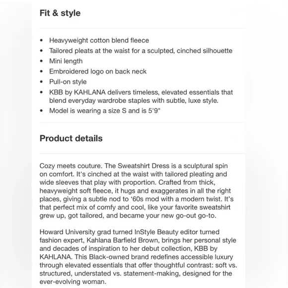 NWT KBB by Kahlana Elegant long sleeves  Black Women's sweatshirt Dress - Picture 4 of 5